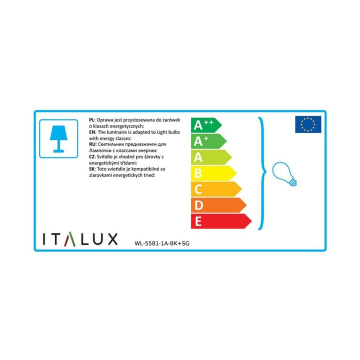 Világító rátét, ItaLux, Acél, E27 foglalat, Fehér/Ezüst