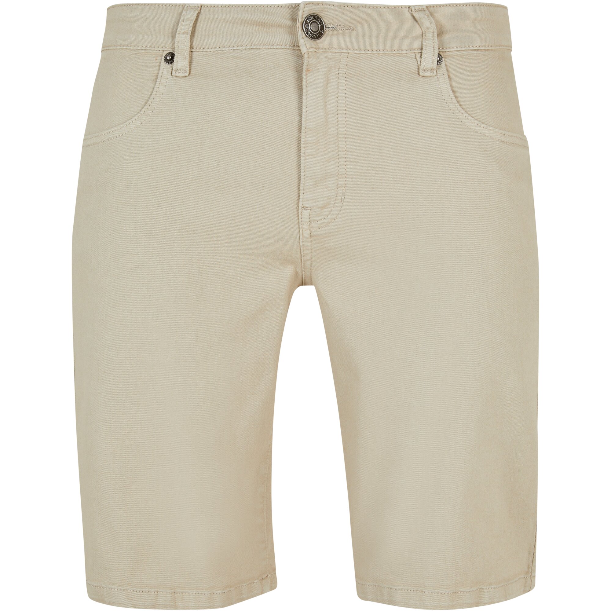 Urban Classics, Blugi scurti cu talie medie, Maro nisip, 32
