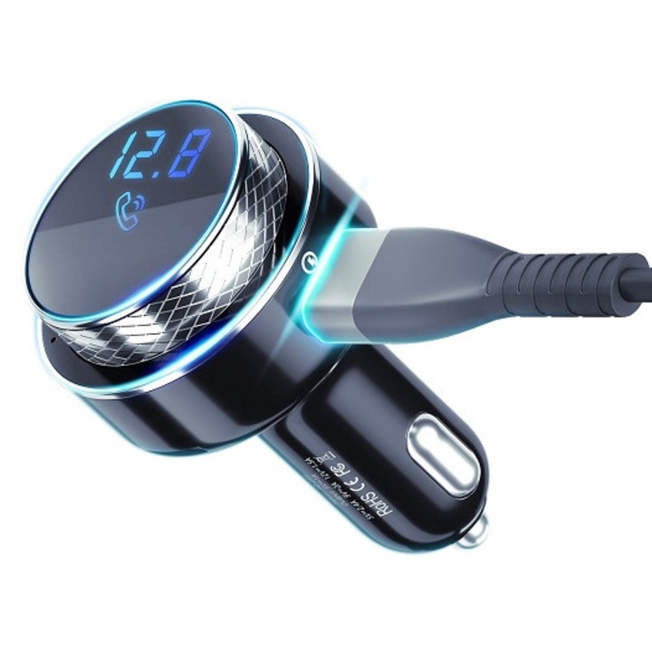 Incarcator auto / bluetooth transmiter FM 2xUSB-A 3mk HyperCar