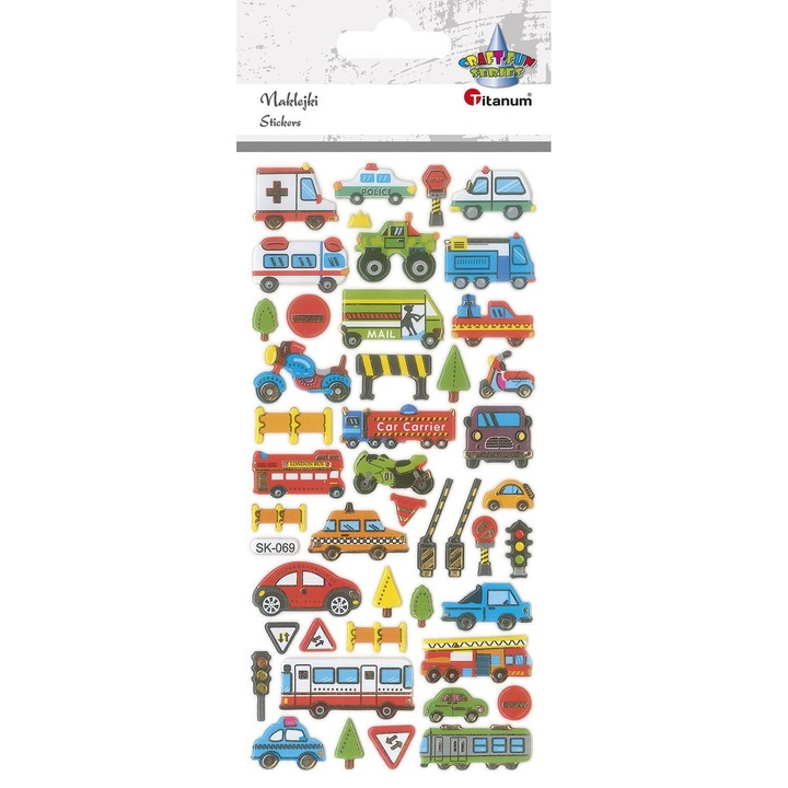 Dekoratív járműmatrica készlet, Titán, 45 db