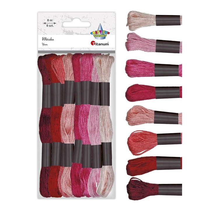 Set 8 snururi pentru broderie, Titanium, 8 m, Multicolor