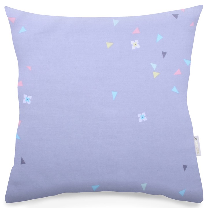 Set 2 huse pernute decorative din bumbac, Ducato, 40x40 cm, Lila