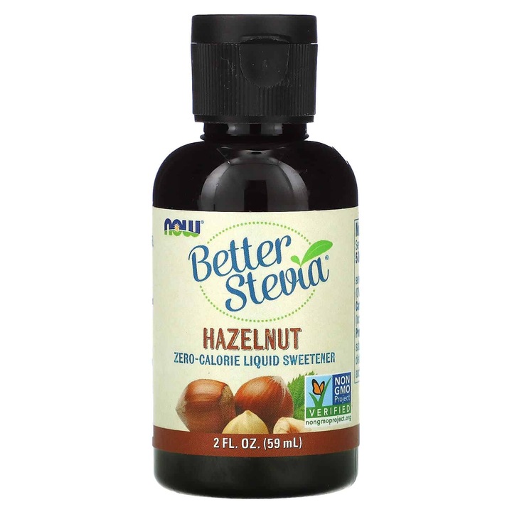 BetterStevia Liquid Hazelnut 2, Now foods, 59ml