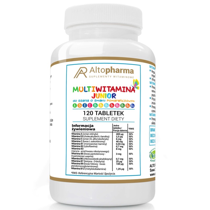 Multivitamine JUNIOR pentru copii, ALTO PHARMA, 120 capsule