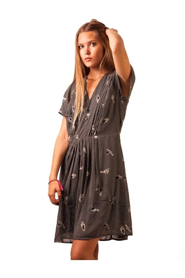 Rochie Cu Imprimeu Negru Culoare negru Marime 40