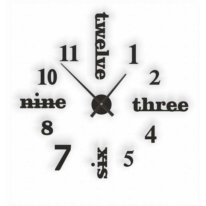 Ceas decorativ, Kornik, negru, 71.5x70.8cm