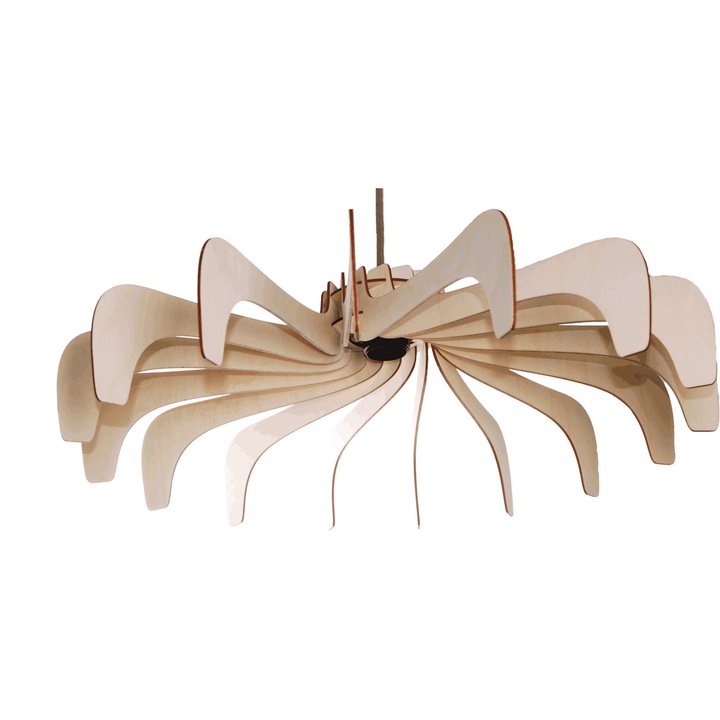 Lampa suspendata, Kornik, Lemn, E27, Culoare naturala