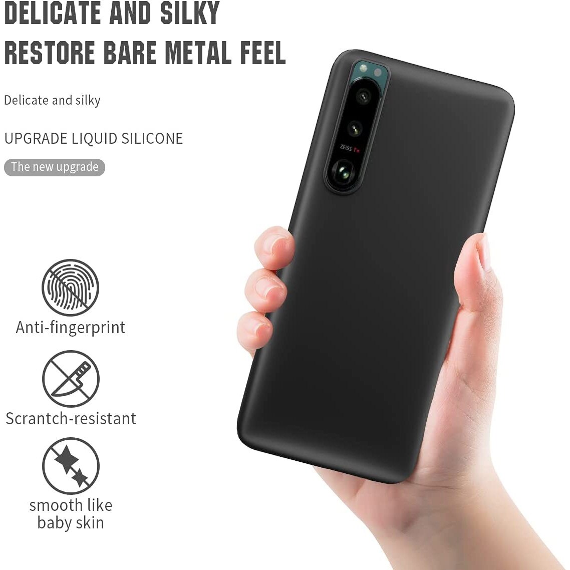 Custodia Rigida Gommata Per Sony Xperia Z5 - Cover Blu Con 2 Pellicole Protettive Incluse