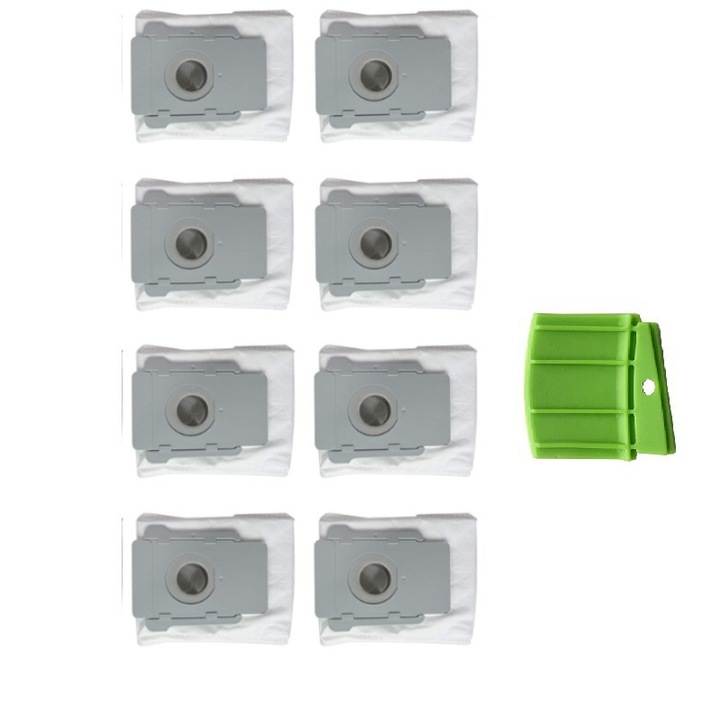 Комплект от 8 торби за прахосмукачка робот iRobot Roomba i7 i7+ / i7 Plus E5 E6 E7 S9 S9+, екологичен материал