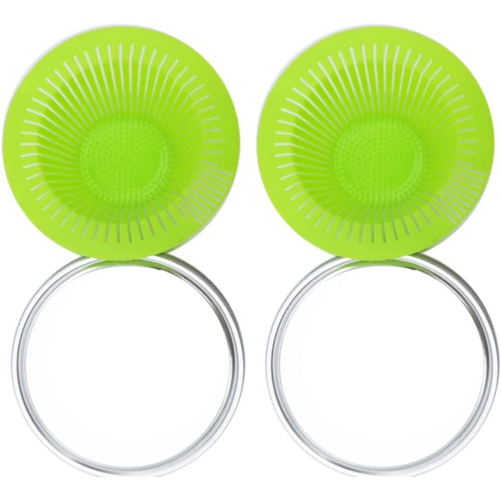 Set 2 capace pentru borcane, Inox, 8.6cm, Verde, 2 bucati - eMAG.ro