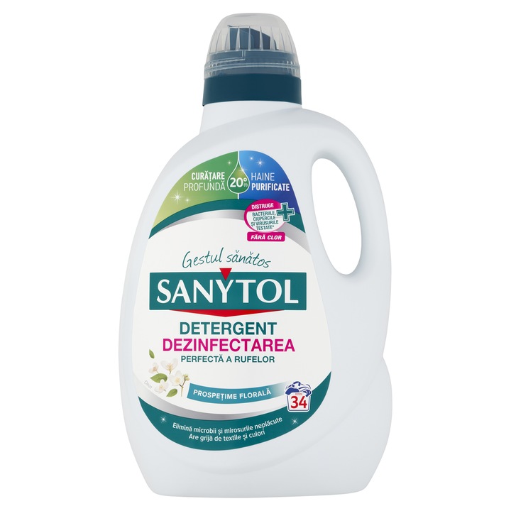 Detergent de rufe dezinfectant Sanytol Prospetime Florala, 1.7l , 34 spalari