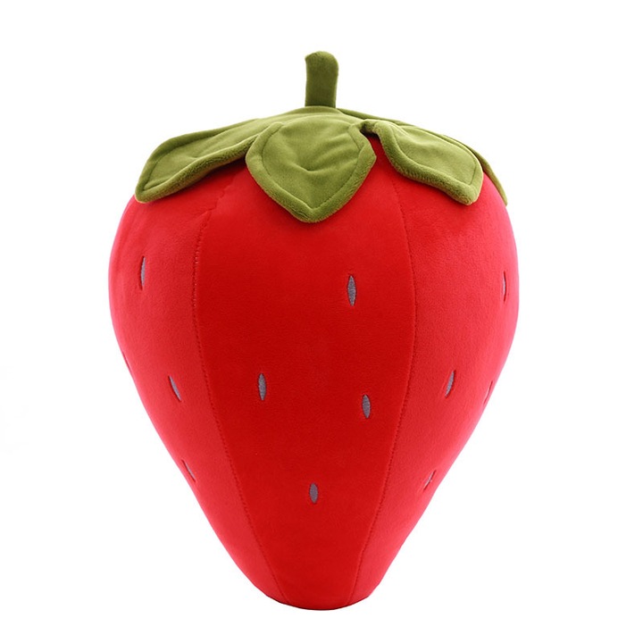 Декоративна възглавница с форма на ягода Сладка удобна мека възглавница за прегръдка за дома в спалнята (червена 10 инча)
