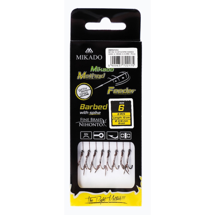 Set 8 carlige pescuit, Mikado Rig Needle, Maro
