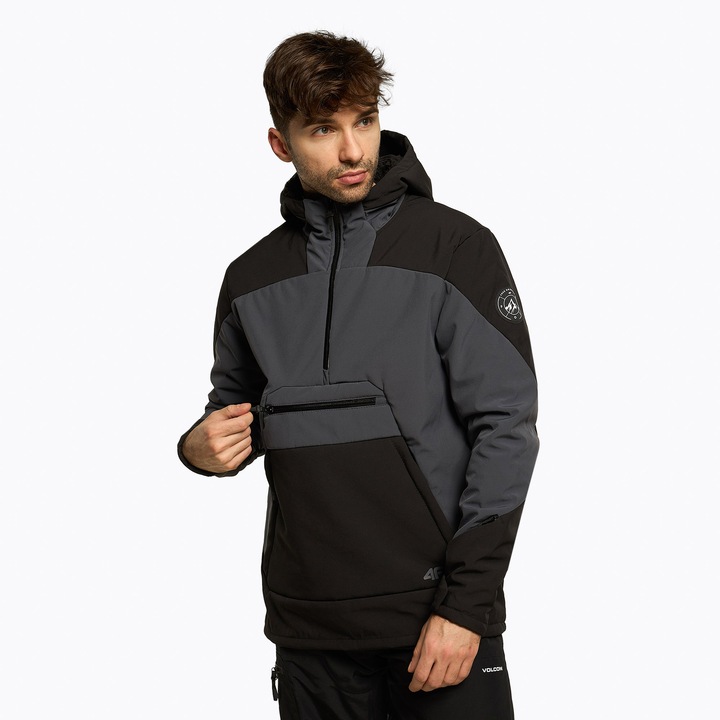 Jacheta de snowboard pentru barbati, 4F, Poliester, Negru, L