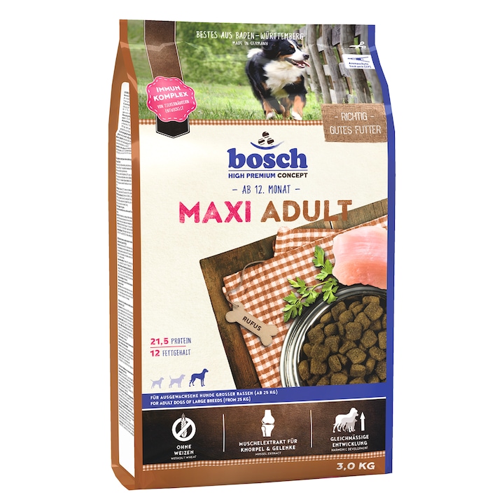 Суха храна за кучета Bosch Adult Maxi, 3 кг