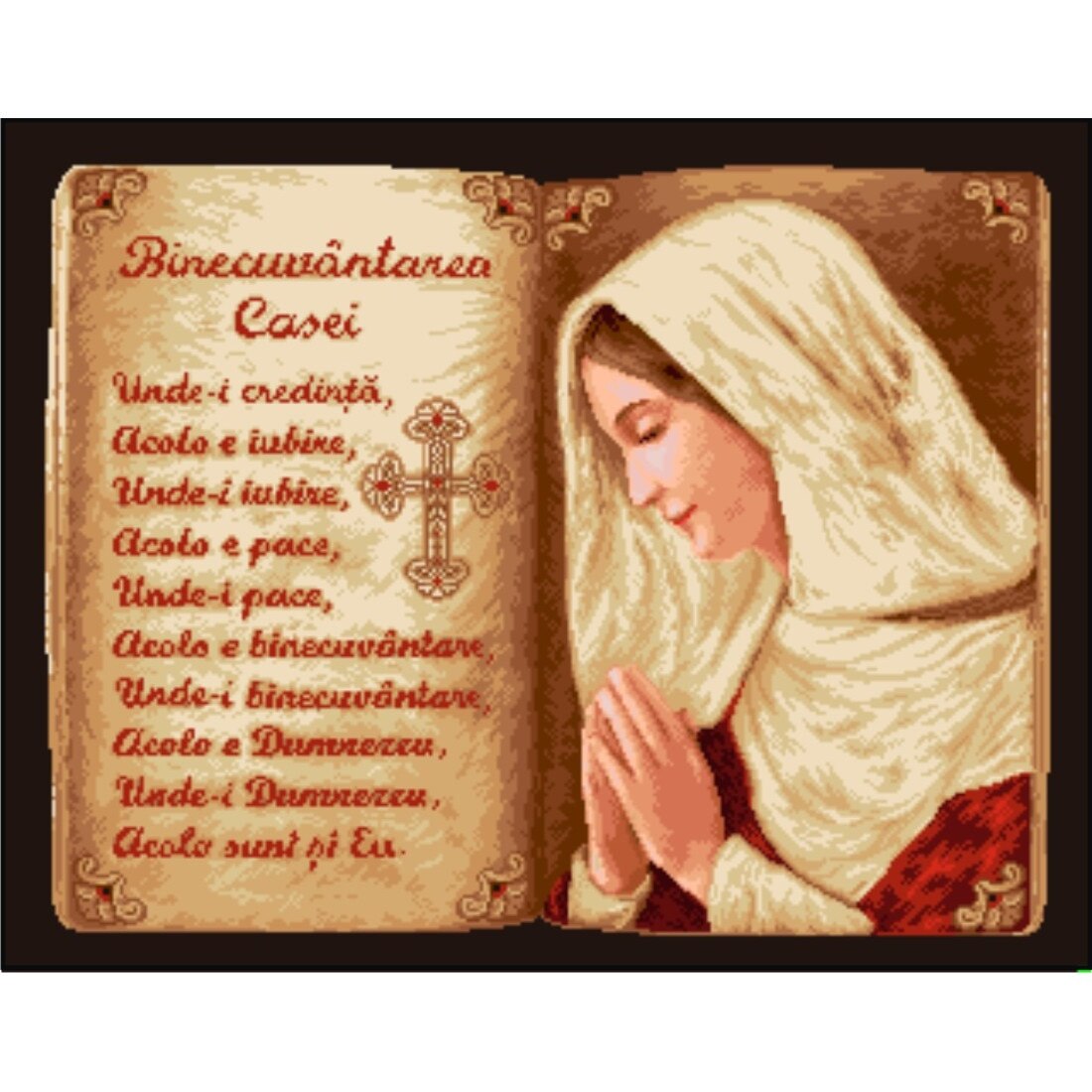 Binecuvantarea casei - kit goblen cu panza imprimata