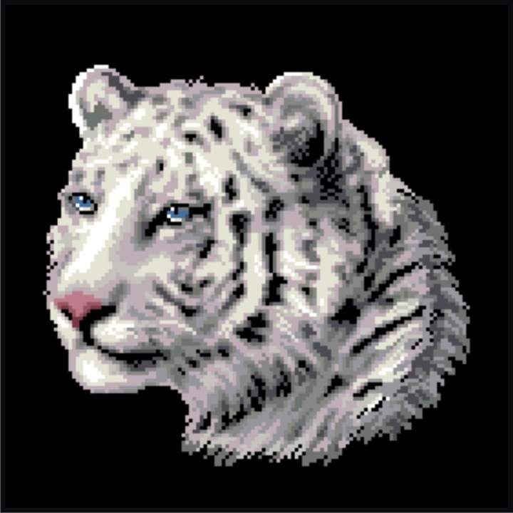 Tigru alb - kit goblen cu panza imprimata