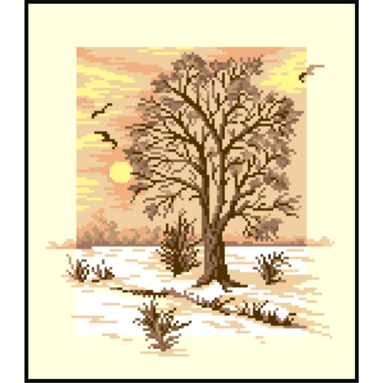 Singur - kit goblen cu panza imprimata