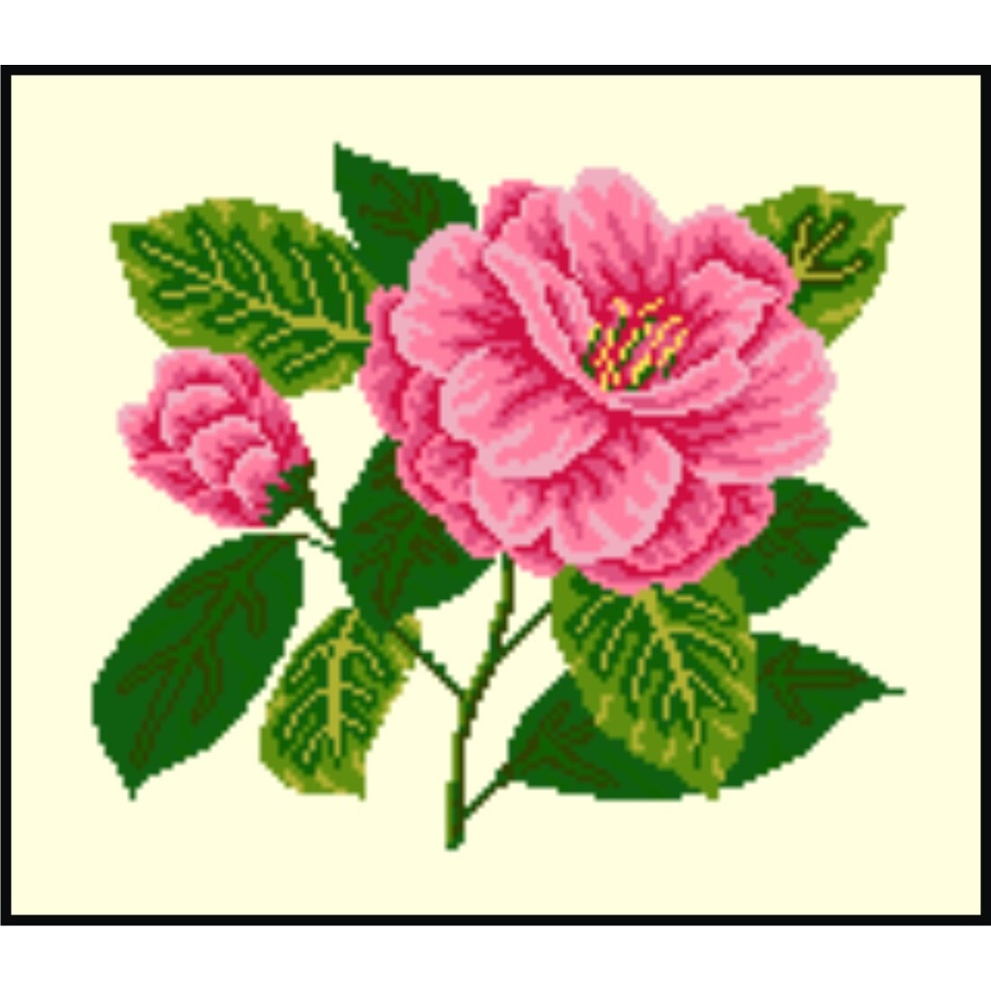 Camelie - kit goblen cu panza imprimata