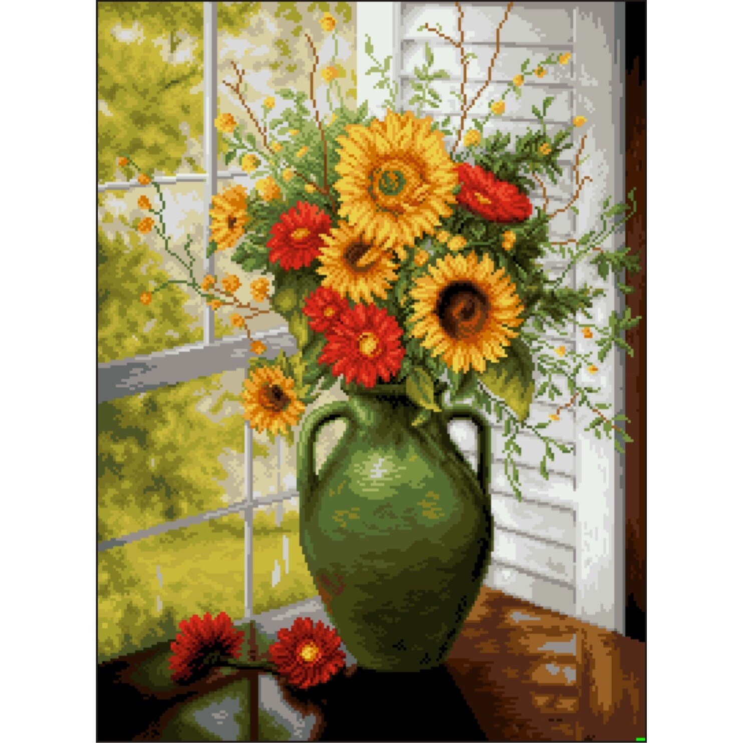 Dimineti de august - kit goblen cu panza imprimata