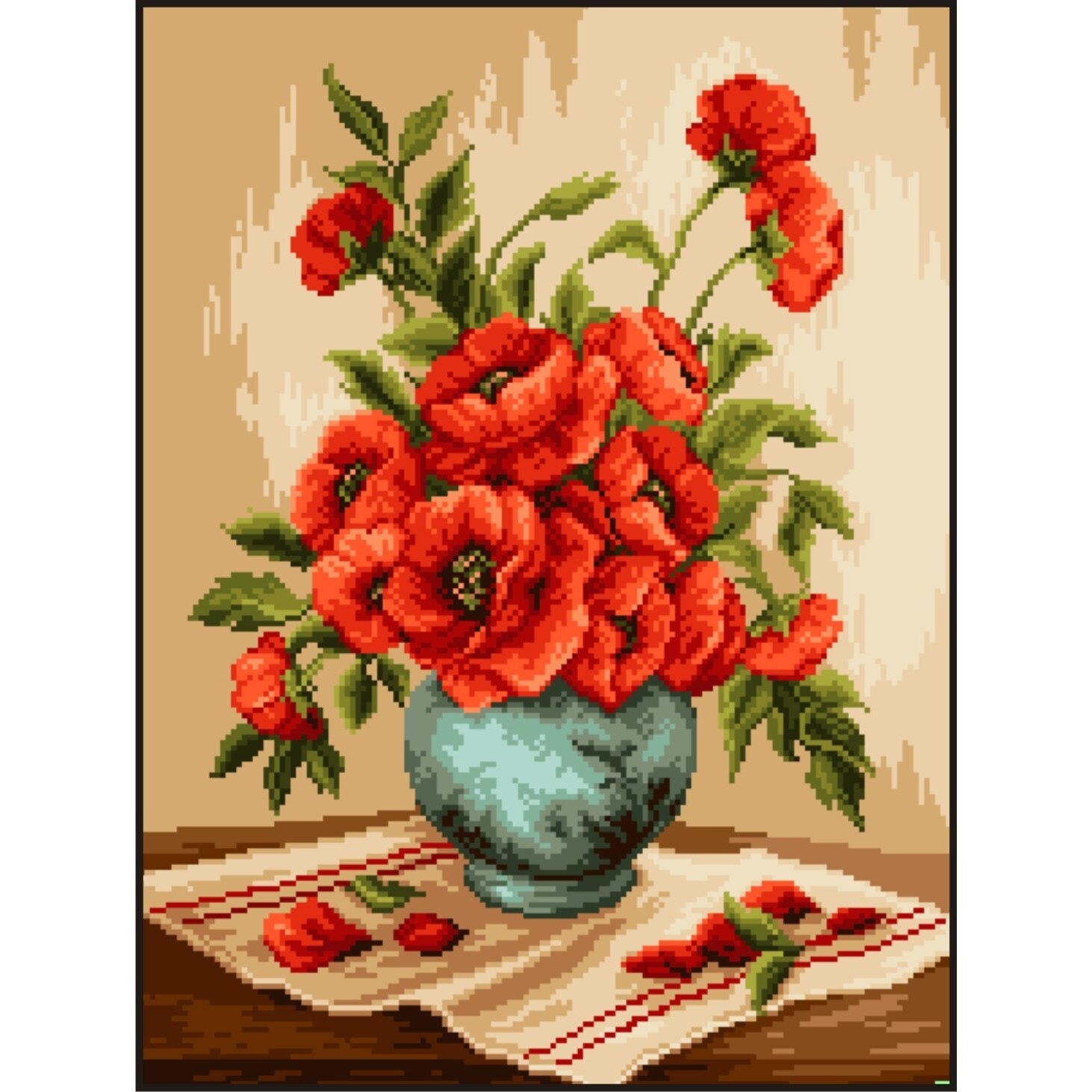 Surasul macilor - kit goblen cu panza imprimata