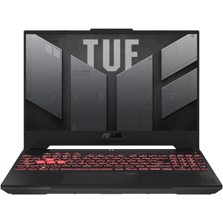 Asus TUF Gaming A15 FA507NU-LP031 15.6" FullHD laptop, AMD Ryzen™ 7 7735HS, 16GB RAM, 512GB SSD, NVIDIA® GeForce RTX™ 4050 6GB, NoOS, Nemzetközi angol billentyűzet, Szürke