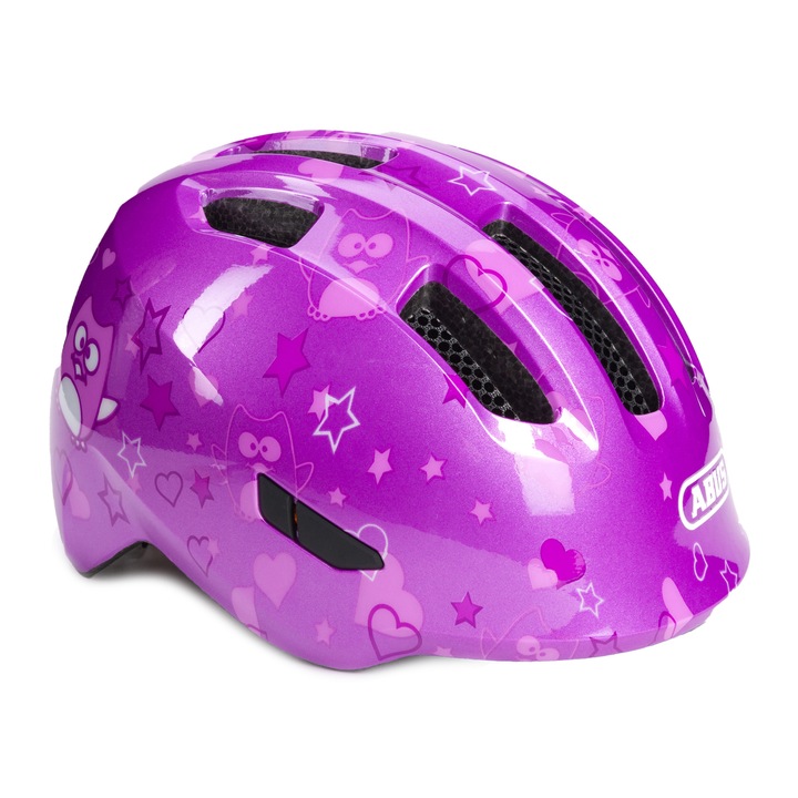 Gyermek kerékpáros sisak, Abus, Smiley 3.0, Lila, 50 cm, S