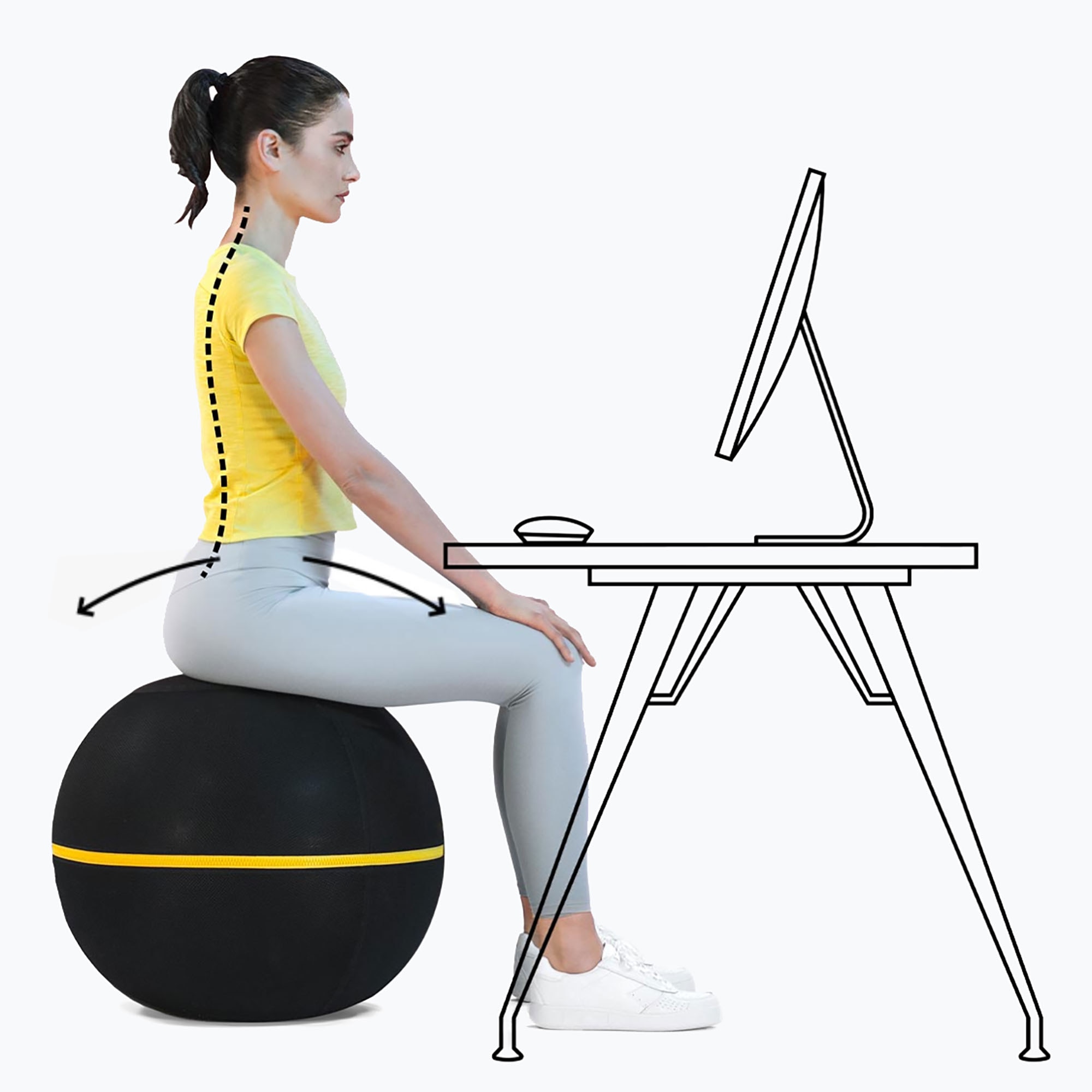 Minge de gimnastica, Technogym, Wellness Ball, 55 cm, Negru - eMAG.ro