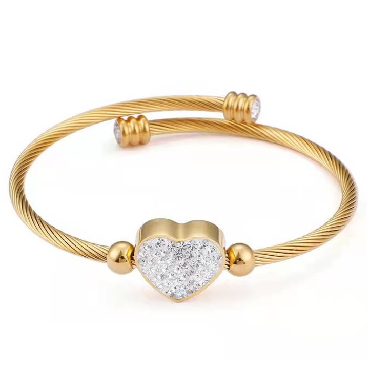 Kristály-arany szív karkötő KP15206