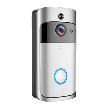 WiFi домофон с HD 720p видео, Включва звънец на батерията, Метално сиво ...