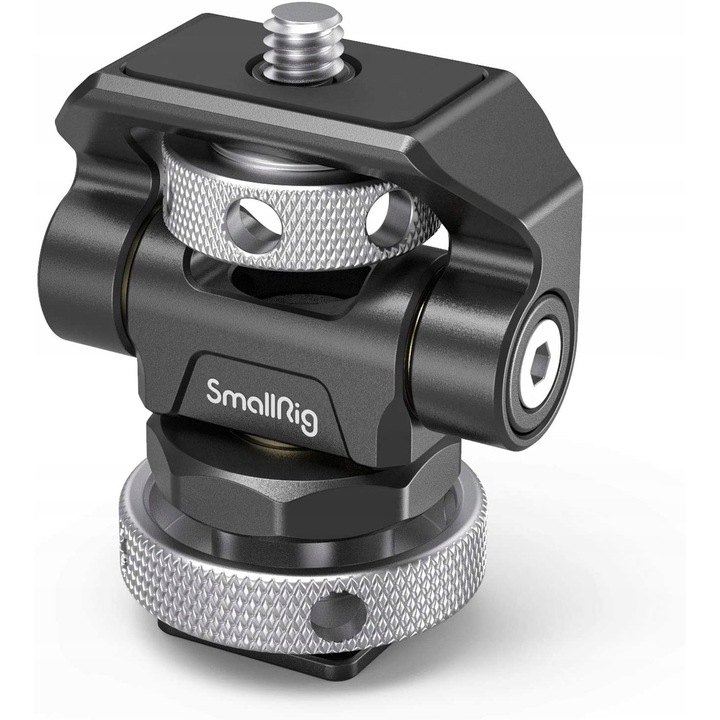 Adaptor pentru camera foto, Smallrig, Cold Shoe, rotire 360°, inclinare 170°, 5-7 inch, maxim 1.5 kg, negru