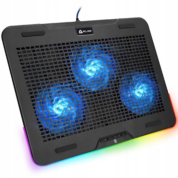 Suport racire laptop, RGB LED, 17", 7 efecte iluminare, 29.5x3.5x39.5cm