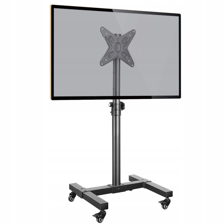 Поставка за телевизор с колела, Luka, MT1004, 13-43 инча, VESA 200x200 mm, 50.7x44.9x139.9 cm, черна
