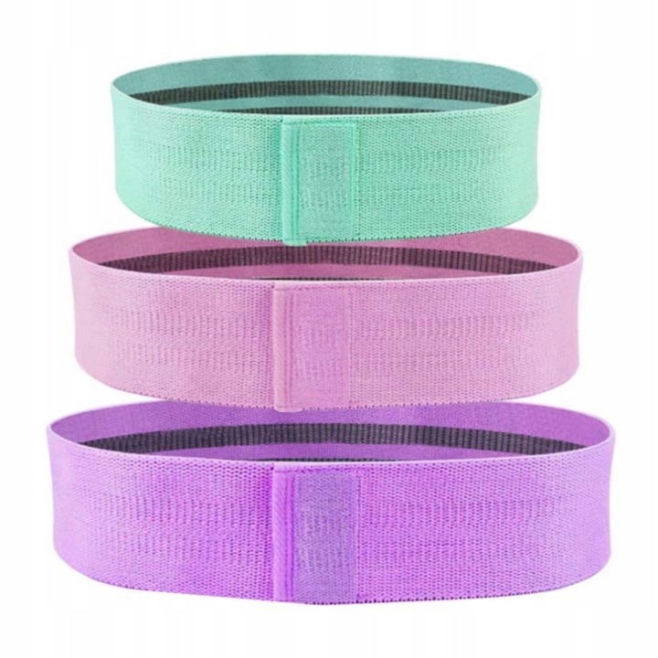 Set 3 benzi de exercitii pentru sport, cauciuc, rezistente, multicolor