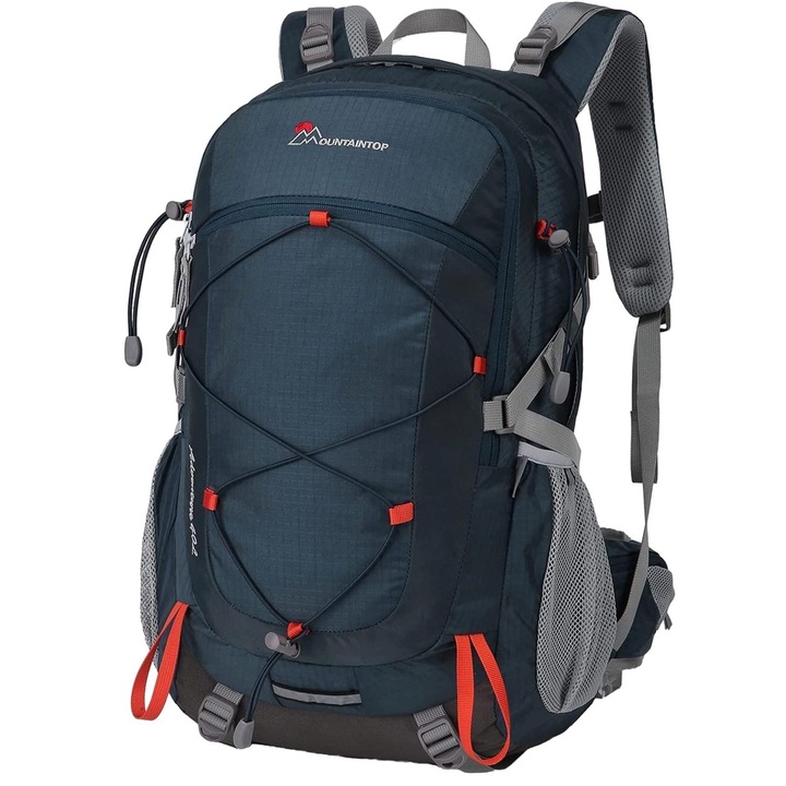 Rucsac drumetii, Mountaintop, Nylon, Cu husa pentru ploaie, 40 l, 55 x 35 x 25 cm, Multicolor