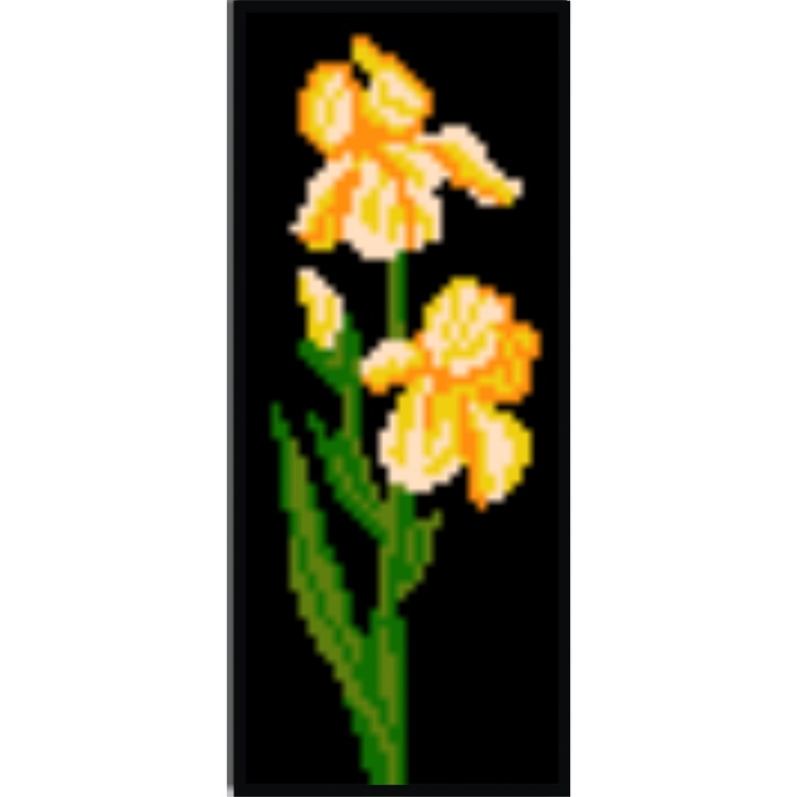 Iris galben - kit goblen cu panza imprimata