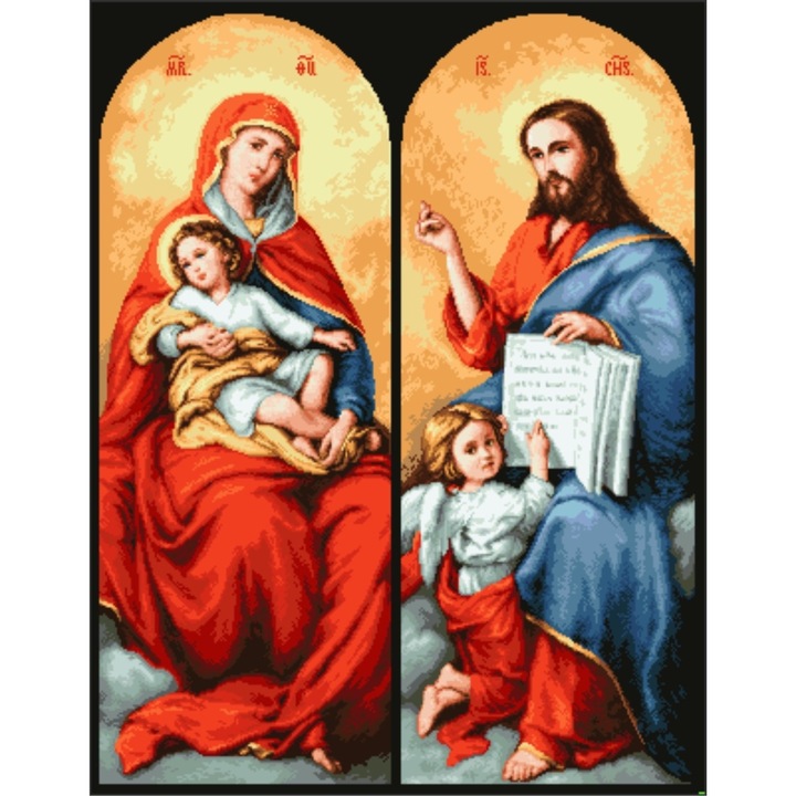 Binecuvantarea copiilor - kit goblen cu panza imprimata