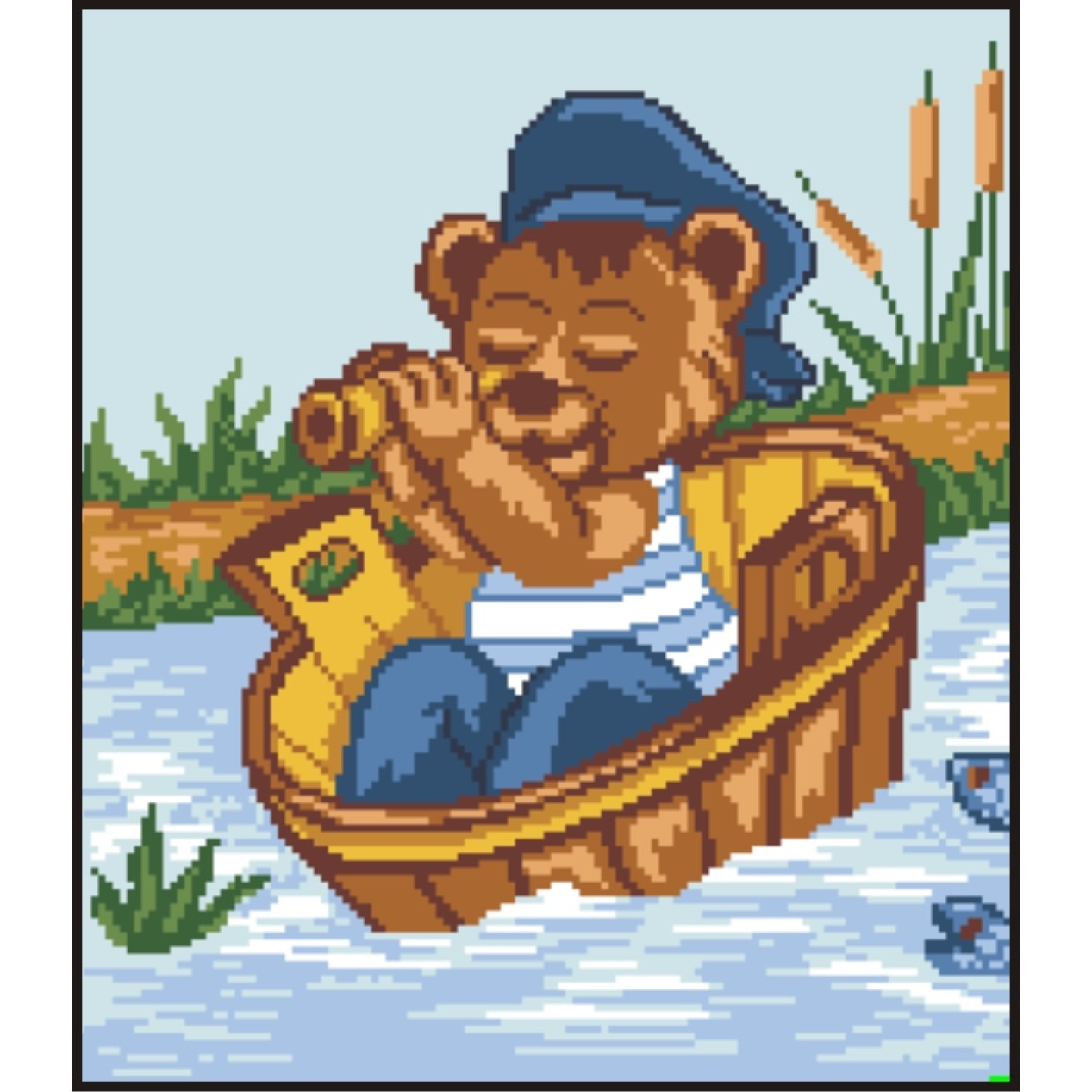 Ursuletul marinar - kit goblen cu diagrama alb-negru