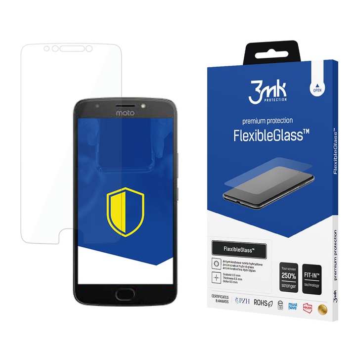 FlexibleGlass 3mk hibrid védőüveg Motorola Moto E4+ telefonhoz - Átlátszó KP22596