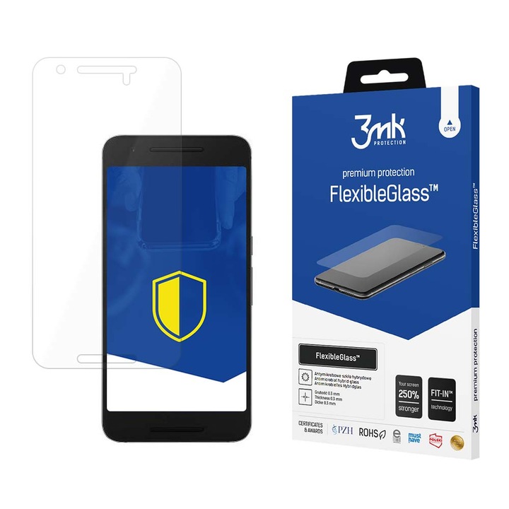 Sticla de protectie hibrida FlexibleGlass 3mk pentru telefonul Huawei Nexus 6P - Transparent KP22671