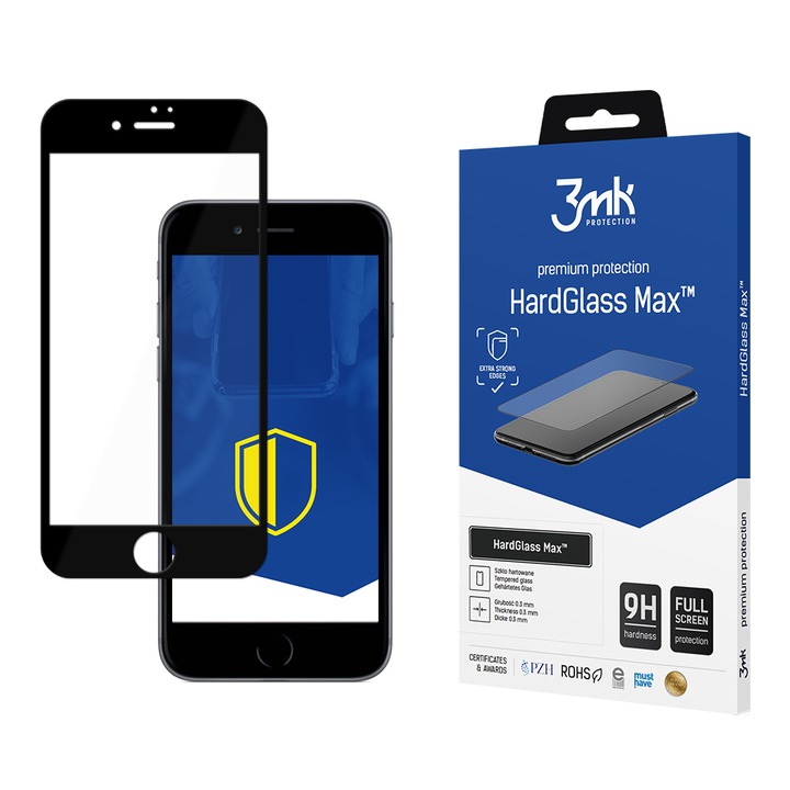 3mk HardGlass Max védőüveg Apple iPhone 8-hoz - Fekete