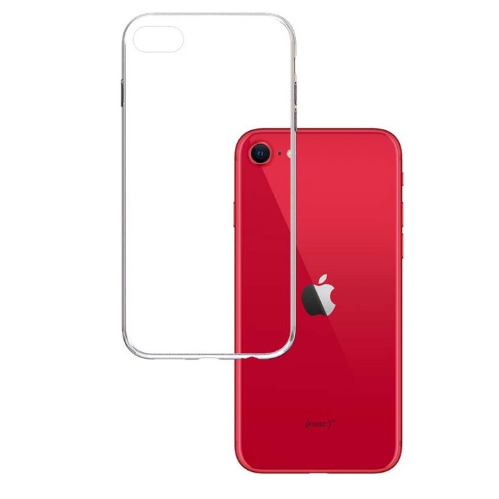 Husa de protectie pentru iPhone SE 2022/iPhone SE 2020/iPhone 8/iPhone 7, 3MK, TPU/PC, Transparent