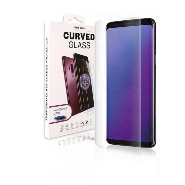 UV üvegvédő fólia, Samsung Galaxy S21 5G telefonhoz, Átlátszó