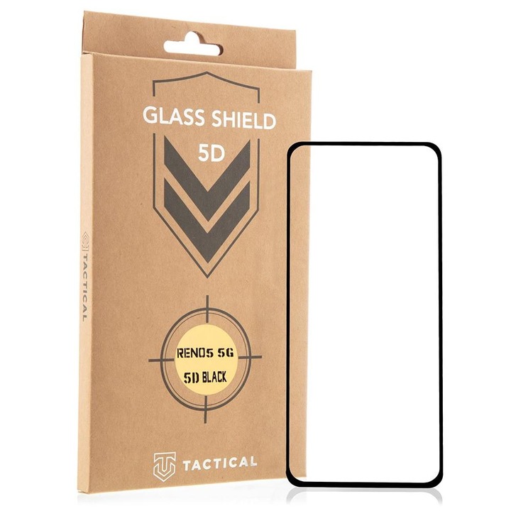 Tactical Glass Shield 5D az Oppo Reno5 5G telefonhoz - Fekete KP8436