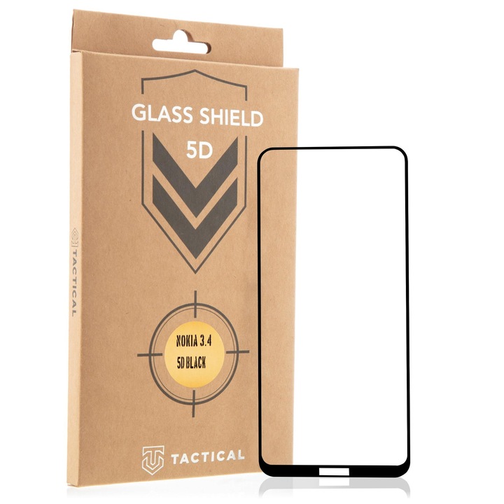 Tactical Glass Shield 5D Glass Nokia 3.4-hez - Fekete KP11488