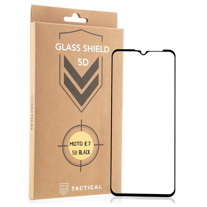 Tactical Glass Shield 5D Motorola Moto E7 telefonhoz - Fekete KP11492