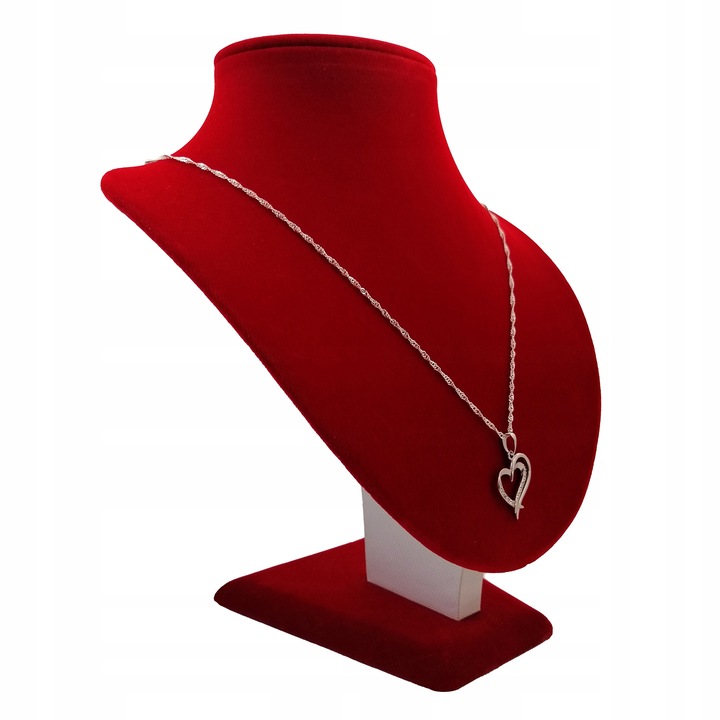 Colier si pandantiv inima dama, Golden-Celebrity, Argint 925, 42 cm, Argintiu
