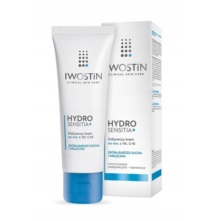 Crema de noapte cu vitamina C+E, Iwostin, Pentru ten uscat, 50ml