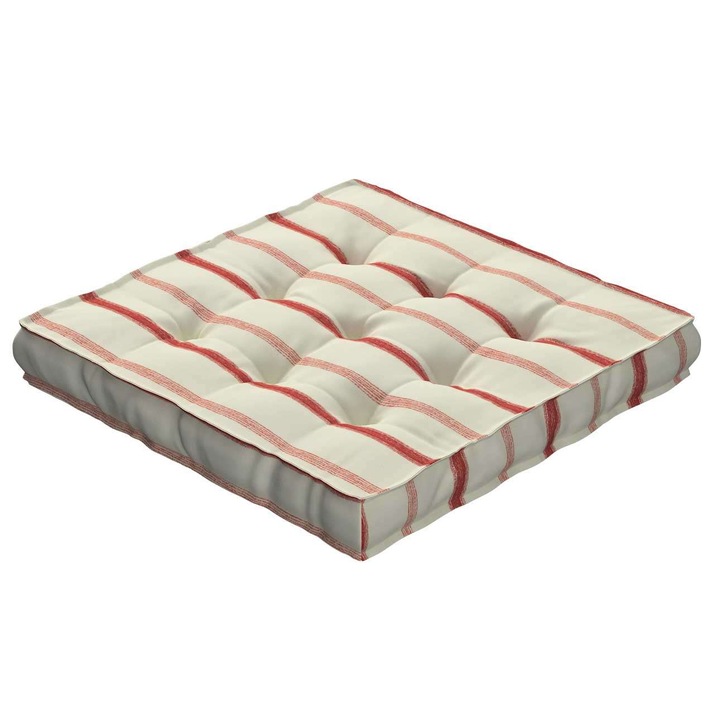 Възглавница за седалка, Dekoria, Текстил, 40 x 40 x 6 см, Бежово/червено