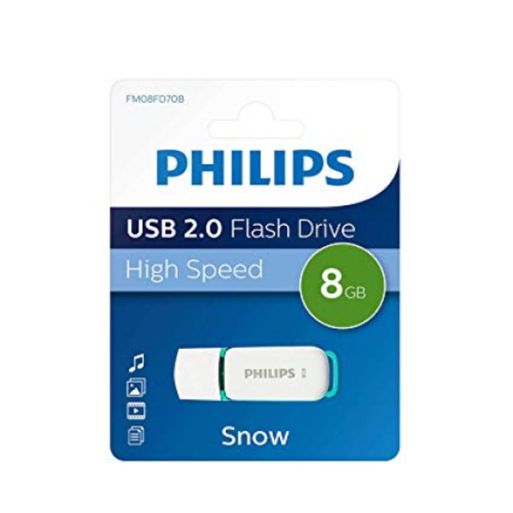 Memorie USB, Philips, 8GB, USB 2.0, Alb/Verde